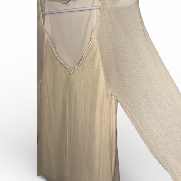 🔥HP🔥Diane von Furstenberg (DVF) cream Grecian-style blouse with rope details - Picture 5 of 10